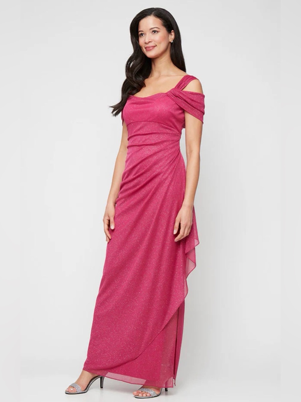 Alex Evenings Hannah Glitter Mesh Gown